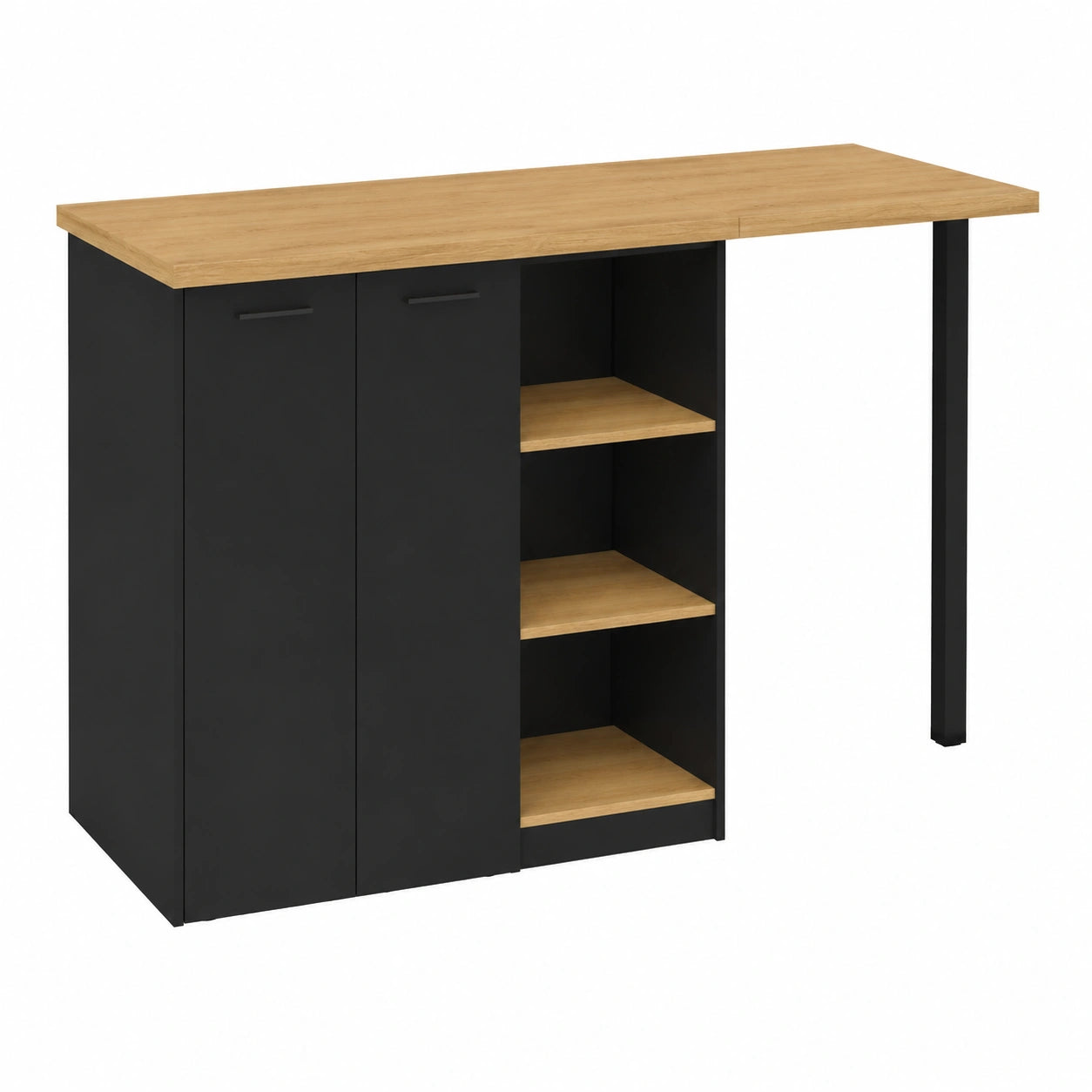 ilot-de-cuisine-noir-avec-plan-de-travail-en-bois-140-cm-pour-5-personnes-brofdz8655bx